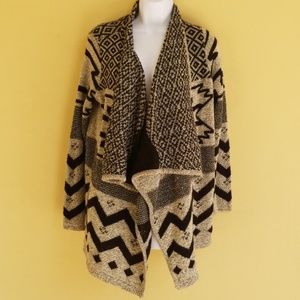 Society 8 Black & Tan Aztec Wrap Sweater